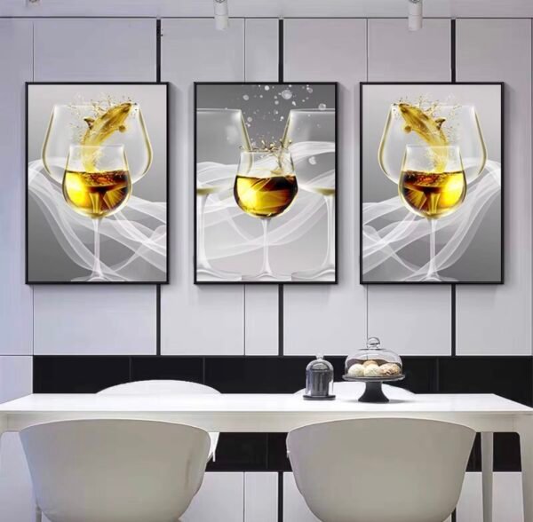 3 Pièces Peinture Moderne pour Salle à Manger