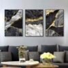 Tableaux Décoration Luxe Noir & Or – Cristal Porcelaine Effet Diamant – Set Moderne Murale – 45x60 cm (Disponible en 3 pièces) – Rithdecor