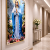 Cadre Religieux en Cristal Porcelaine Effet Diamant – Sainte Vierge Marie 60 x 120 cm | Cadre Doré