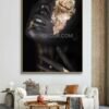 102b90f0-fac4-11f0-b807-6b814a64fa5c Cadre Mural Cristal Porcelaine en Diamant – Femme Élégante Noir & Or | 70 x 100 cm | Cadre Noir