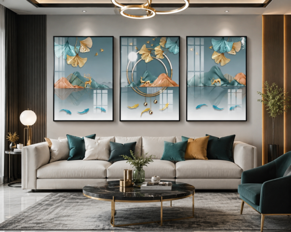 23E29648-5FC4-4CAA-A4B9-C609C9A8D426 Cadre Décoratif Cristal Porcelaine en Diamant 50x70 cm – Papillons Dorés & Design Moderne – Cadre Noir ou Doré