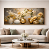 316863EC-6D5A-46FE-94D3-75FE13D99838 Cadre Décoratif en Cristal Porcelaine – Nature Dorée de Luxe 60 x 120 cm