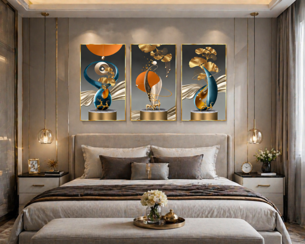 4AB067D9-83B7-4903-AA11-0805739BEE24 Tableaux Abstraits Bleu & Or