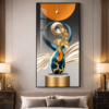 Cadre mural abstrait luxe doré – Cristal porcelaine 60x120 cm