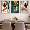 Cadre Décoratif en Cristal Porcelaine – Design Vin et Vase Moderne 50 x 70 cm | Cadre Noir
