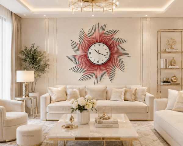 6B4C40A9-43DC-4B4B-9A29-42A1619E84D2 Horloge Décorative Prestige Rouge & Noir