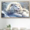 6af79bb0-f0be-11f0-95a3-a3055c7b8c70 Crystal Porcelain Lion Art Mural
