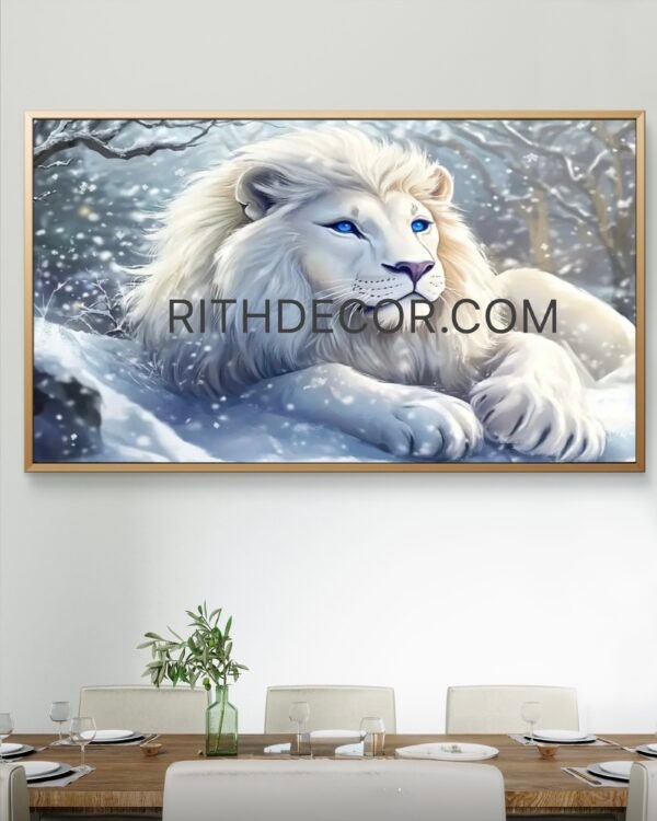 6af79bb0-f0be-11f0-95a3-a3055c7b8c70 Crystal Porcelain Lion Art Mural