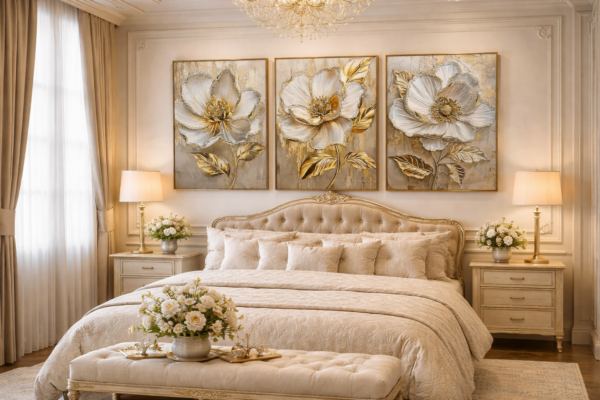 700904BB-9C2B-42E3-AB6B-A49F981A7D6C 🌸 Cadre Décoratif Floral HD en Cristal Porcelaine – 50 x 70 cm