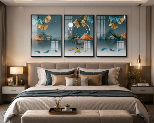 71FE7CA2-1127-4B59-A506-04E8D8A2C975 Cadre Décoratif Cristal Porcelaine en Diamant 50x70 cm – Papillons Dorés & Design Moderne – Cadre Noir ou Doré