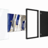 751F7BEE-4523-4D4B-AC6A-6D91C7CDDA4C Cadres Muraux Modernes Bleu Royal et Doré – Cristal Porcelaine Effet Diamant – 45x60 cm