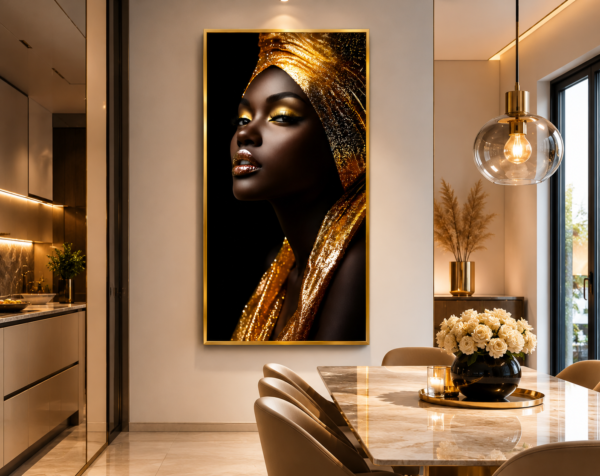 80939945-62E7-4C1F-B8C2-32731D7B28DB 1 Pièces Reine d’Or – Cadre Décoratif en Cristal Porcelaine 50 x 70 cm