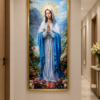 Cadre Religieux en Cristal Porcelaine Effet Diamant – Sainte Vierge Marie 60 x 120 cm | Cadre Doré