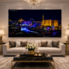 🌃 Cadre Décoratif Panorama Urbain de Nuit – 60 x 140 cm