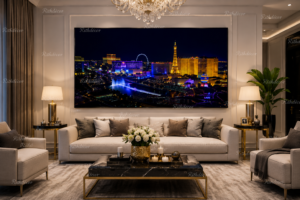 🌃 Cadre Décoratif Panorama Urbain de Nuit – 60 x 140 cm
