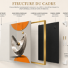 Cadres Décoratifs Muraux Modernes – Ensemble de 3 Pièces 50 x 70 cm | Design Luxe Doré