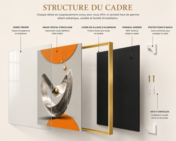 Cadres Décoratifs Muraux Modernes – Ensemble de 3 Pièces 50 x 70 cm | Design Luxe Doré