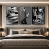 🖤 Ensemble de 3 Cadres Décoratifs Glamour Moderne Cristal porcelaine – 50 x70 cm