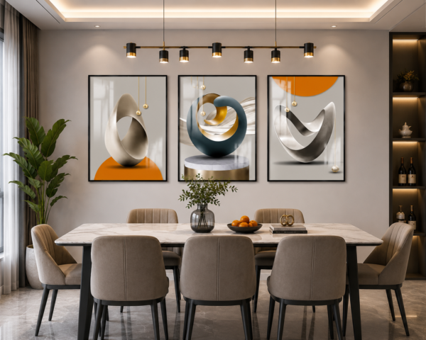 B6CF8C2B-AE0D-4C7E-95BE-76C56AE459B2 Cadre Mural Cristal Porcelaine en Diamant – Ensemble 3 Pièces 50x70 cm | Art Abstrait Luxe