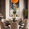 Cadre mural abstrait luxe doré – Cristal porcelaine 60x120 cm