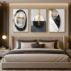 BAFE15FF-D360-4B73-A388-8B143DBAE188 Triptyque Abstrait Luxe Noir, Blanc & Doré – Cadres Décoratifs Modernes Effet Marbre et Cristal