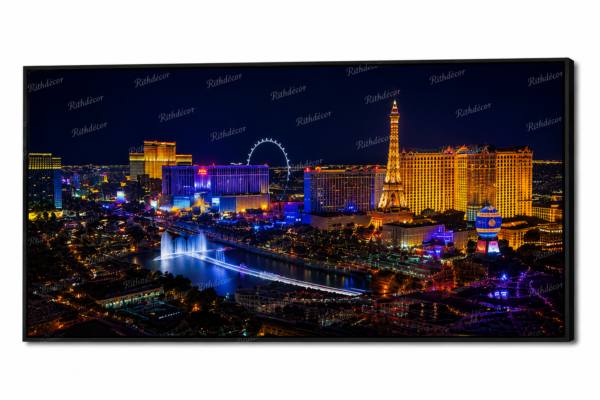 🌃 Cadre Décoratif Panorama Urbain de Nuit – 60 x 120 cm
