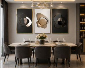 CC859F76-B4E4-46B0-A11D-A697B1E13F30 Cadre Décoratif Cristal Porcelaine en Diamant – Art Abstrait Moderne 50 x 70 cm (Ensemble de 3)
