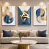 Cadre Mural Cristal Porcelaine en Diamant – Ensemble 3 Pièces 50x70 cm | Design Géométrique Moderne | Cadre Doré  50x70cm