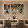 Ensemble de Tableaux Luxe Abstraits bleu & orange