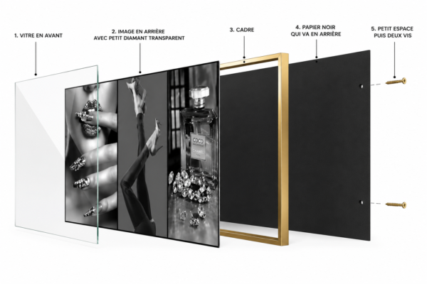EBA0D28A-49AD-477D-9F3D-8B5D4EE170B6 Cadre Décoratif Glamour en Cristal Porcelaine – 45 x 60 cm