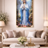 Cadre Religieux en Cristal Porcelaine Effet Diamant – Sainte Vierge Marie 60 x 120 cm | Cadre Doré