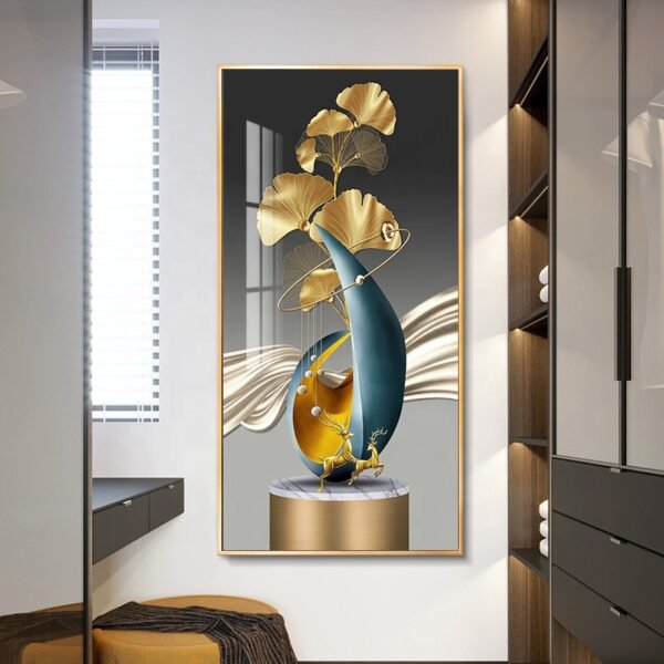 H60848583e41145adad3eeb98d58fd303X 1 Pièce Art Mural Bleu Cadre de Luxe