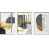 H91c785519b1d47678f0f5ccfd1f0d44eu 3 Pièces Art Mural Gris Doré