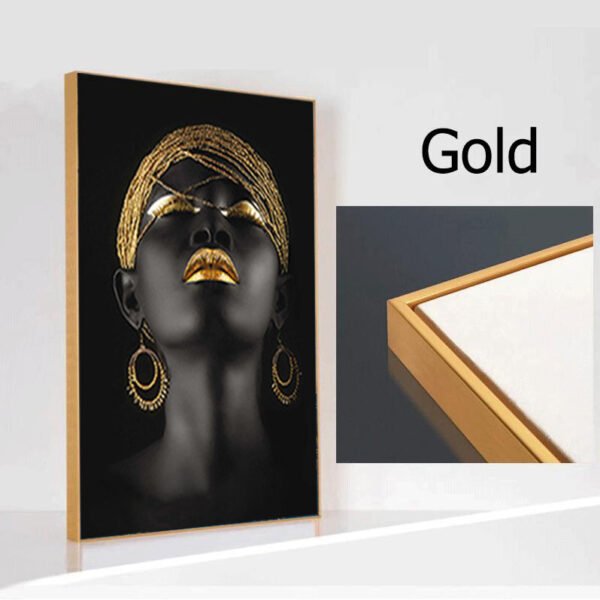 Haea4f7b8a7fa4d889b750453fa3d8607g Triptyque Femme Africaine Noir Doré