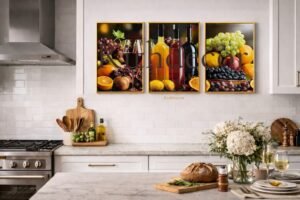Ensemble de 3 Pièces Art Mural Cuisine et Salle à Manger