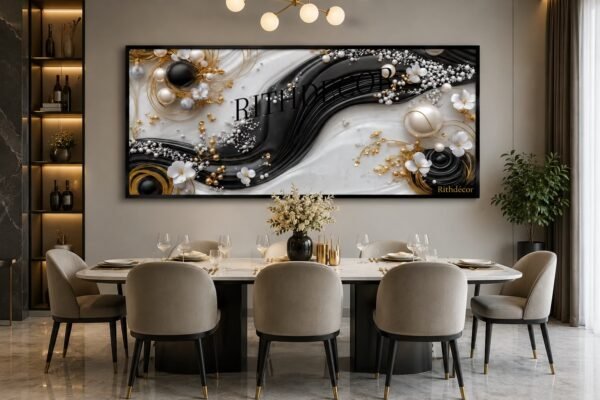 Cadre Décoration Abstraite Noir & Blanc