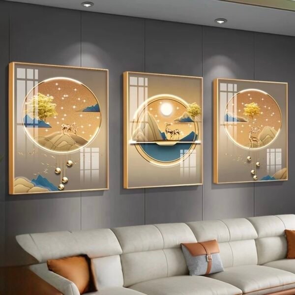 IMG_1286_Original Cadres Cristal Porcelaine Luxe - Design Moderne Doré – 50x70 cm