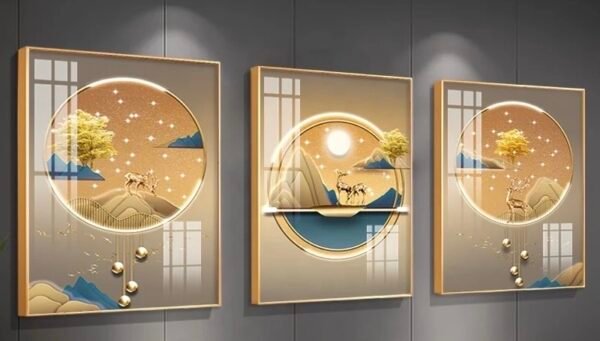 IMG_1286_Original Cadres Cristal Porcelaine Luxe - Design Moderne Doré – 50x70 cm
