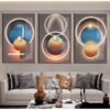 IMG_1439 Cadre Décoratif Cristal Porcelaine Triple Material 50x70 cm – Design Cercle Moderne Bleu et Doré