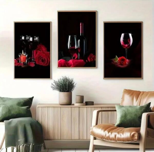 IMG_6049 (1) Triptyque rouge et noir pour salle manger