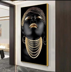 IMG_6386 Cadre Décoratif femme africaine noir 60x120 cm - Rithdecor