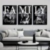 Élégance Familiale – Ensemble de 3 Cadres Cristal Porcelaine en Diamant
