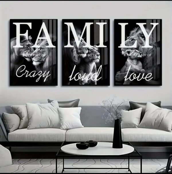 Élégance Familiale – Ensemble de 3 Cadres Cristal Porcelaine en Diamant