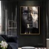 Femme Élégante Noir & Or | 70 x 100 cm | Cadre Noir