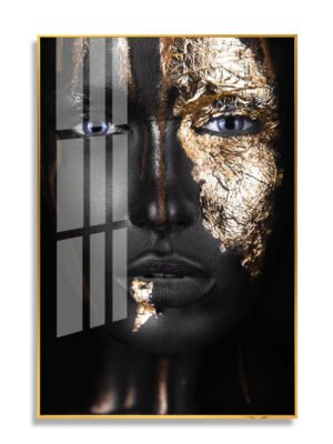 IMG_8413 Femme Élégante Noir & Or | 70 x 100 cm | Cadre Noir