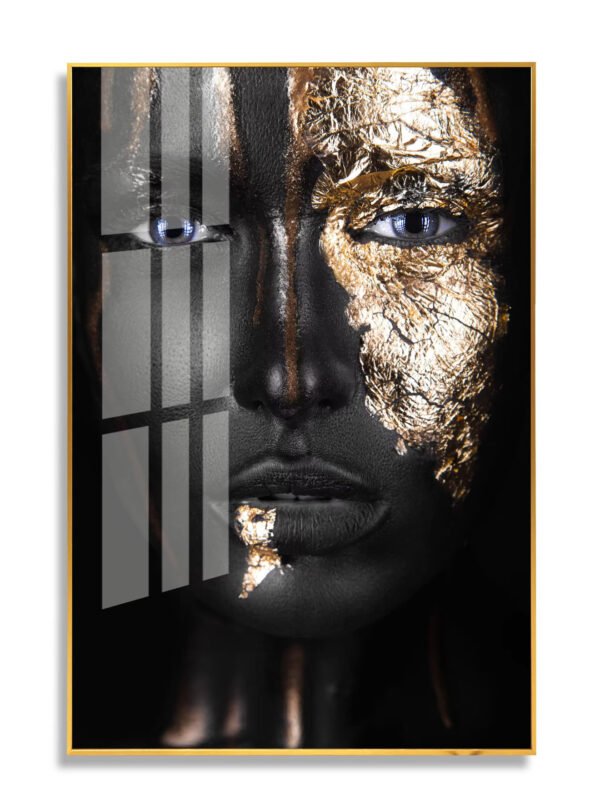 Femme Élégante Noir & Or | 70 x 100 cm | Cadre Noir