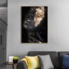 IMG_8418 Cadre Mural Cristal Porcelaine en Diamant – Femme Élégante Noir & Or | 70 x 100 cm | Cadre Noir