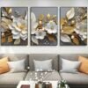 Cadre Décoratif Floral Luxe 45 x 60 cm – Cristal Porcelaine en Diamant avec Cadre Doré