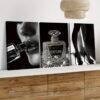 🖤 Ensemble de 3 Cadres Décoratifs Glamour Noir & Argent – Toile Canvas 18 x 24 pouces