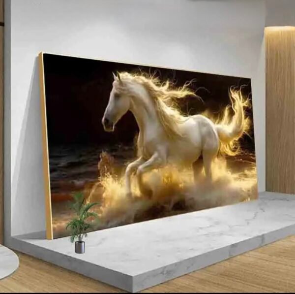 Screenshot Tableau Cheval Blanc Flamboyant 60 x 120 cm – Décoration Murale Moderne Luxe